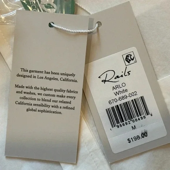 Rails Women’s Arlo White Long Sleeve Button Down Size M - Picture 11 of 13